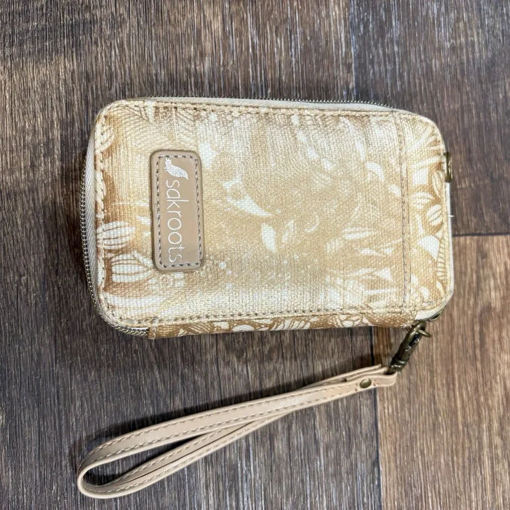 Sakroots Smartphone Wristlet Wallet Sunflower Print Zip Around Card Holder - Picture 2 of 9